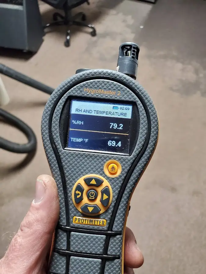 Moisture meter humidity assessment for Mold Remediation & Removal in The Woodlands